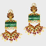 Timeless Traditional Hasli Style Necklace and Long Earring - (KMNE3410)