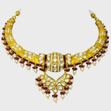 Timeless Traditional Hasli Style Necklace and Long Earring - (KMNE3410)