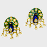 Experience the Beauty of Tradition with this Peacock Design Hasli Necklace and Earring Pair - (KMNE3422)