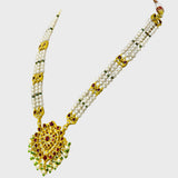 Discover opulent elegance with our long patrihaar type necklace and earring pair - (KMNE3448)