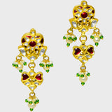 Discover opulent elegance with our long patrihaar type necklace and earring pair - (KMNE3448)
