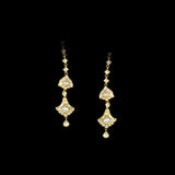 "Elegant diamond uncut polki necklace set with intricate handcrafted design, featuring matching earrings – perfect for weddings and festive occasions. Style code: KMNE3591."