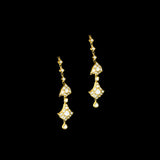 "Elegant diamond uncut polki necklace set with intricate handcrafted design, featuring matching earrings – perfect for weddings and festive occasions. Style code: KMNE3591."