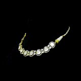 Fusion Diamond Polki Necklace Set A graceful fusion necklace paired with elegant earrings, featuring statement diamond polki, brilliant round diamonds, and contemporary craftsmanship for timeless sophistication and versatile luxury wear.(KMNE3740)