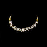 Fusion Diamond Polki Necklace Set A graceful fusion necklace paired with elegant earrings, featuring statement diamond polki, brilliant round diamonds, and contemporary craftsmanship for timeless sophistication and versatile luxury wear.(KMNE3740)