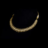 Elegant diamond polki necklace paired with matching tops, showcasing timeless craftsmanship and refined brilliance, perfect for weddings, festive occasions, and sophisticated everyday luxury.(KMNE3756)