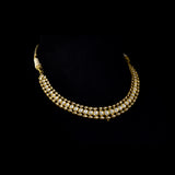 Elegant diamond polki necklace paired with matching tops, showcasing timeless craftsmanship and refined brilliance, perfect for weddings, festive occasions, and sophisticated everyday luxury.(KMNE3756)