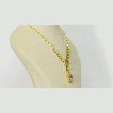 Fusion Diamond Polki Kunzite Necklace Set Elegant fusion necklace set featuring diamond polki, radiant round diamonds, vibrant kunzite gemstones, and pearl-accented chain, paired with matching earrings for contemporary sophistication.(KMNE3768)