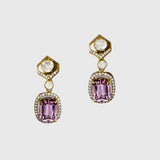 Fusion Diamond Polki Kunzite Necklace Set Elegant fusion necklace set featuring diamond polki, radiant round diamonds, vibrant kunzite gemstones, and pearl-accented chain, paired with matching earrings for contemporary sophistication.(KMNE3768)