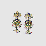 Traditional Peacock Diamond Polki Choker Set Traditional peacock design choker with matching earrings, crafted in diamond polki, vibrant enamel detailing, and pearl hangings, celebrating timeless Indian artistry and elegance.(KMNE3773)
