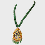 Red and Blue Enameled pendant and earring pair - KMPE1240