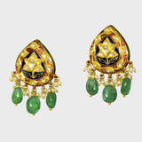 Red and Blue Enameled pendant and earring pair - KMPE1240