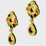 Exquisite Navratan Pendant and Earring Set - (KMPE1252)