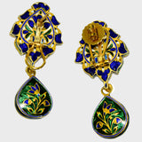Exquisite Navratan Pendant and Earring Set - (KMPE1252)