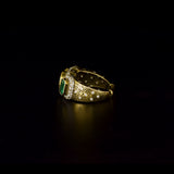 Diamond Polki & Emerald Ring A bold Diamond Rose cut , Diamond Round  and Emerald ring crafted with intricate detailing, celebrating regal elegance and exceptional craftsmanship.(KMR0178)