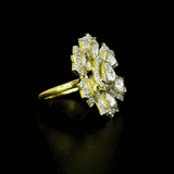 Radiant Diamond Polki Ring Exquisite diamond polki and brilliant diamonds bloom in a floral-inspired ring, radiating timeless elegance.(KMR0179)
