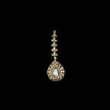 Elegant fusion-style tika adorned with uncut diamond Polki and sparkling round diamonds—perfect blend of tradition and modern glamour.(KMTK0240)