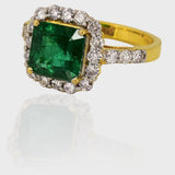 Introducing our breathtaking Emerald Octagon and Diamond Ring, a true statement piece destined to dazzle and delight (PGDAJ)