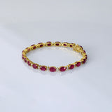 Sleek ruby and diamond bracelet featuring vibrant color, subtle sparkle, and timeless elegance—perfect for everyday wear and celebrations.(PGDBR076)