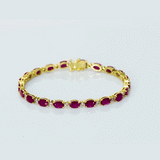 Sleek ruby and diamond bracelet featuring vibrant color, subtle sparkle, and timeless elegance—perfect for everyday wear and celebrations.(PGDBR076)