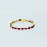 Sleek ruby and diamond bracelet featuring vibrant color, subtle sparkle, and timeless elegance—perfect for everyday wear and celebrations.(PGDBR076)
