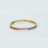 Bursting with vibrant sapphire hues, this bracelet brings together color, sparkle, and elegance for a truly eye-catching statement.(PGDBR079)
