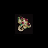 Royal Elephant Brooch Majestic elephant brooch adorned with vibrant rubies, rich emeralds, and brilliant diamonds, blending artistic craftsmanship with timeless elegance and regal charm.(PGDBRCH003)
