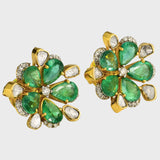 Experience luxury redefined with our Fusion Style Tops, featuring the captivating allure of Emerald-Cut Pear gems alongside shimmering Diamond Polki and Diamond Rounds.(PGDE0327)