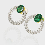 Tops pair featuring mesmerizing emerald-cut ovals adorned with sparkling diamonds.(PGDE0342)
