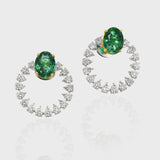 Tops pair featuring mesmerizing emerald-cut ovals adorned with sparkling diamonds.(PGDE0342)