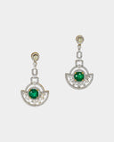 Stunning emerald and diamond long earrings, perfect for graceful, classic elegance.(PGDE0412)