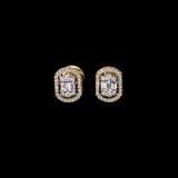 Brilliant Diamond Tops Elegant diamond tops featuring baguette and round-cut diamonds, framed by a shimmering diamond halo for timeless sophistication and everyday luxury.(PGDE0448)