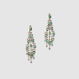 Colombian Emerald Masterpiece Exquisite necklace set featuring exceptional Colombian emeralds, brilliant round and baguette diamonds in an elegant multi-layer design, paired with graceful statement earrings radiating timeless luxury.(PGDNE057)