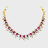 Diamond and ruby Marquise Necklace set exudes opulence and grace, adding a touch of timeless allure to any ensemble. Elevate your elegance with this stunning masterpiece. Explore luxury redefined today."(PGDNE0123)