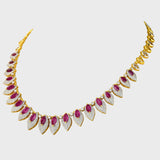 Diamond and ruby Marquise Necklace set exudes opulence and grace, adding a touch of timeless allure to any ensemble. Elevate your elegance with this stunning masterpiece. Explore luxury redefined today."(PGDNE0123)
