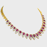 Diamond and ruby Marquise Necklace set exudes opulence and grace, adding a touch of timeless allure to any ensemble. Elevate your elegance with this stunning masterpiece. Explore luxury redefined today."(PGDNE0123)