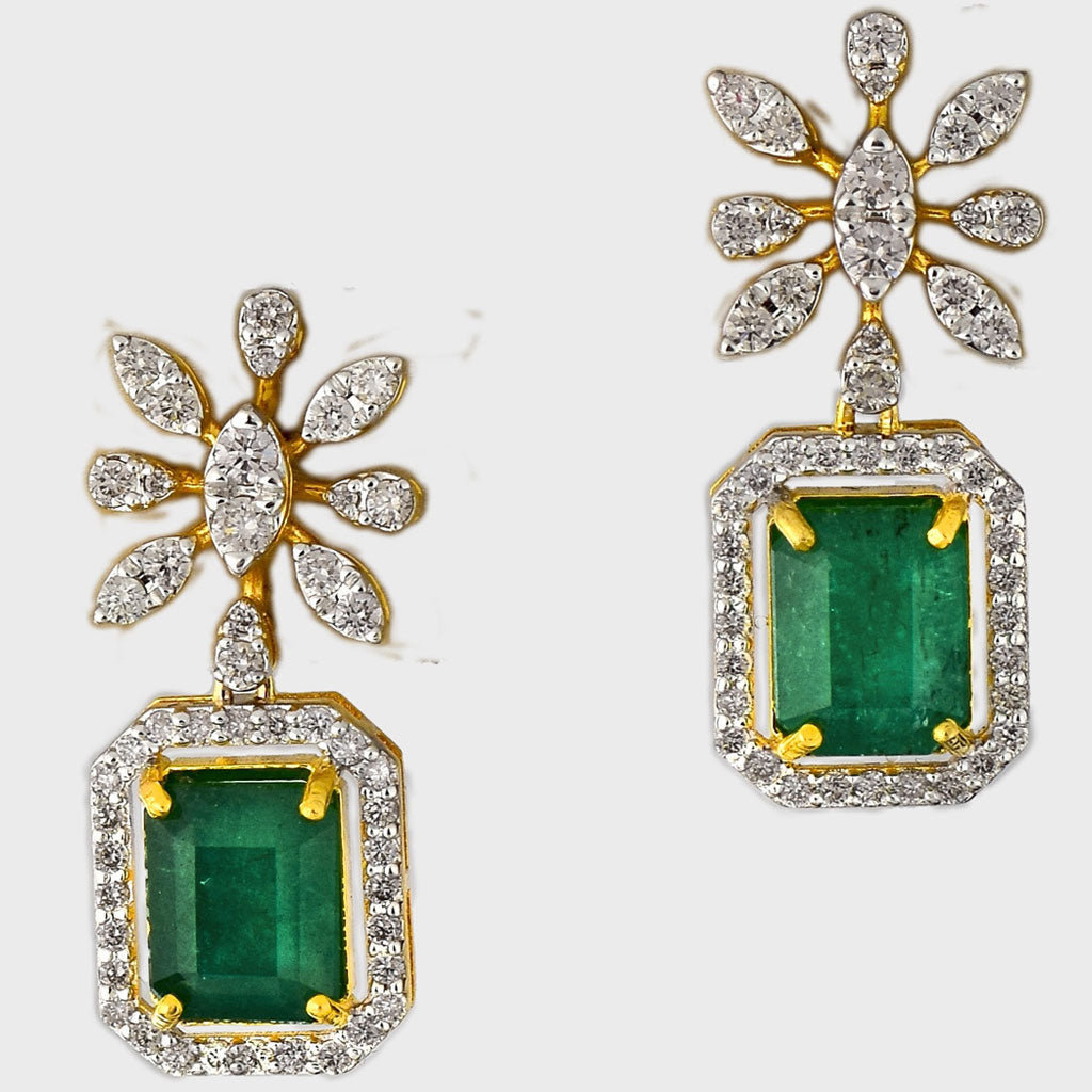 The necklace showcases a series of vibrant octagon-shaped emeralds - (PGDNE0128)