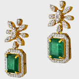 The necklace showcases a series of vibrant octagon-shaped emeralds - (PGDNE0128)