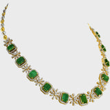 The necklace showcases a series of vibrant octagon-shaped emeralds - (PGDNE0128)
