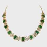 The necklace showcases a series of vibrant octagon-shaped emeralds - (PGDNE0128)