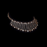 Diamond Fringe Necklace Set A graceful necklace set featuring cascading round diamonds in an elegant fringe design, paired with matching statement earrings for timeless brilliance and refined sophistication.(PGDNE0138)