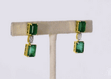 Exquisite necklace and earring pair featuring octagon-shaped emeralds accented with sparkling round diamonds—a perfect blend of luxury, elegance, and timeless beauty for any special occasion.(PGDNE0143)