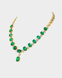 A necklace crafted with high-quality emeralds and diamonds, combining vibrant gemstones and sparkling brilliance for an elegant statement. (PGDNE0151)