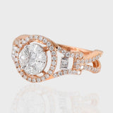 Introducing our exquisite diamond ring in a captivating rose gold polish, a timeless piece designed to add a touch of elegance to any occasion.(PGDR0437)