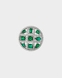 A beautiful emerald and diamond ring radiating simple elegance, vibrant colour, and timeless charm for everyday or special occasions. (PGDR0466)