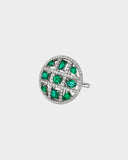 A beautiful emerald and diamond ring radiating simple elegance, vibrant colour, and timeless charm for everyday or special occasions. (PGDR0466)