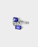A beautifully designed tanzanite and diamond ring combining vibrant colour, sparkling diamonds, and timeless sophistication for everyday or special occasions. (PGDR0478)