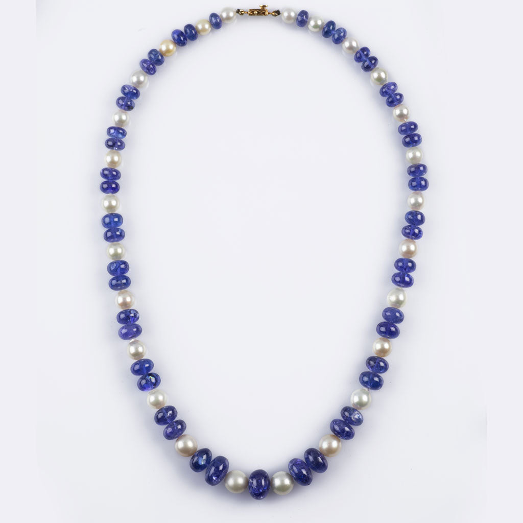 Tanzanite with South sea pearls string necklace  STRG010