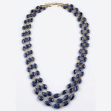 Three line necklace of sapphire maniya in gold wire STRG123