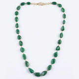 Single line string of emerald maniya in gold wire  STRG247